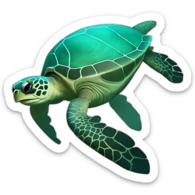 scuba diver, hawaiian sea turtle sticker