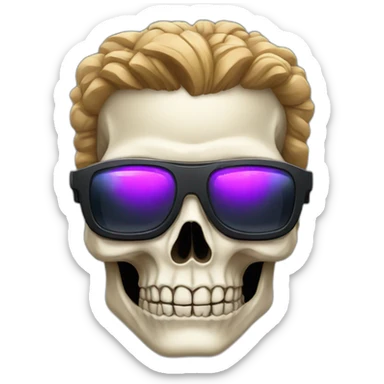 Terminator skull with disguise glasses sticker