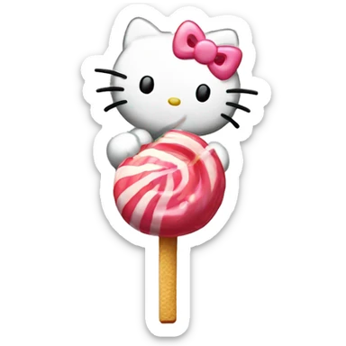 Hello kitty eating a lollipop  sticker
