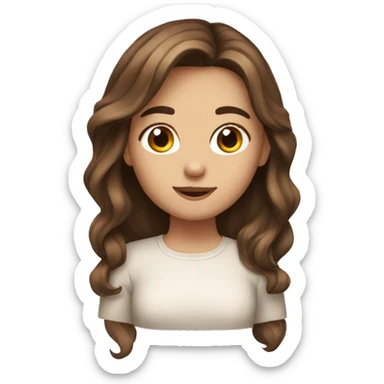 Cute girl with brown hair sticker