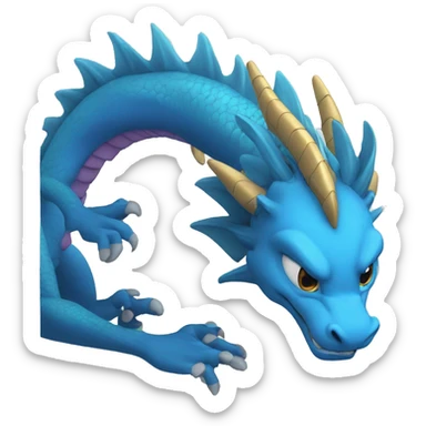 The blue dragon shows a heart with his hands sticker