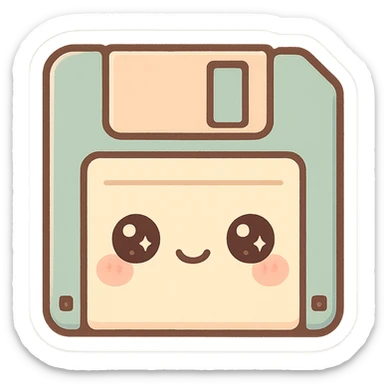 Floppy disk retro-tech aesthetic sticker