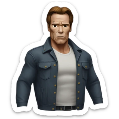 arnold Schwarzenegger in michael myers clothes sticker