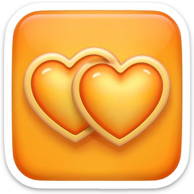 two hearts orange and yellow pastel sticker