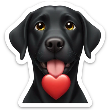black labrador Kiss a heart sticker