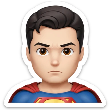 superman character face only younger sticker