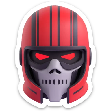 Tarkov-Killa character emoji, menacing stance, wearing helmet with red stripes sticker