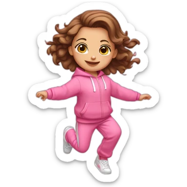 dancing-brown-haired-white-girl-pink-oversize-tracksuit sticker