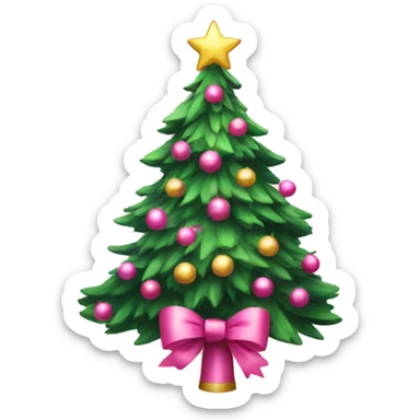 christmas tree with pink bows christmas mood sticker