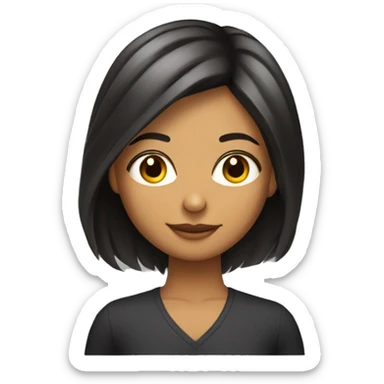 morena con pelo medio cortó con cabello oscuro  sticker