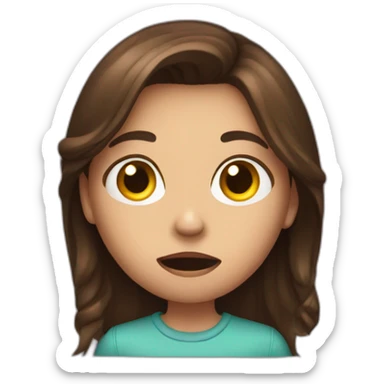 Brown Hair Girl watching horror movies sticker