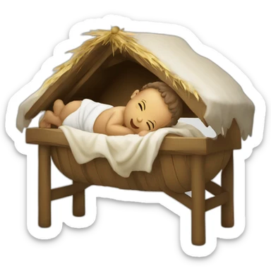 Baby Jesus in a manger sticker