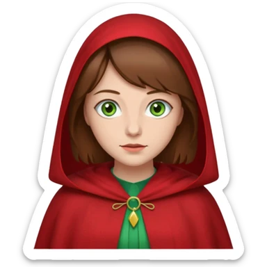 Handmaid woman with brown hair and green eyes sticker