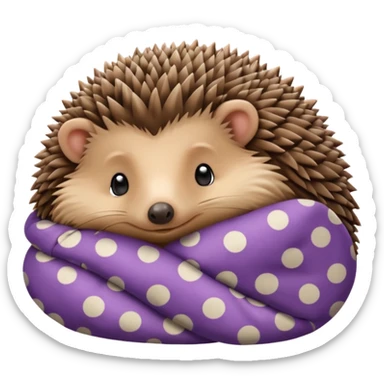 hedgehog in pajama curled up sticker