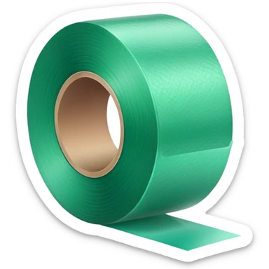 A roll of green adhesive tape sticker
