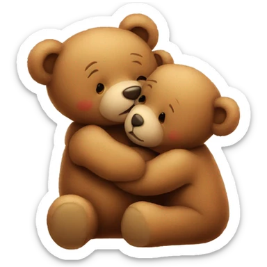 teddy bear kissing another teddy bear sticker