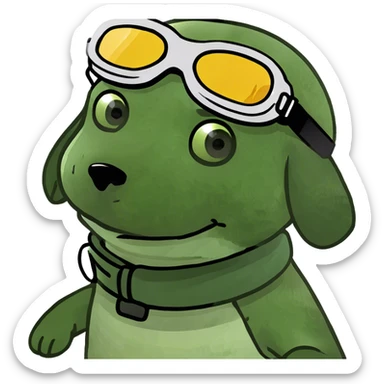 puppy riding snowboarding  sticker