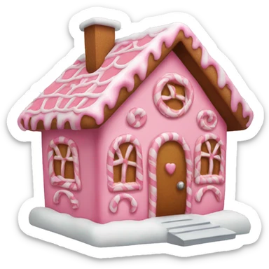 Pink gingerbread house sticker