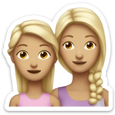 Blonde white mother with slightly dark skin her adult daughter brown hair sticker
