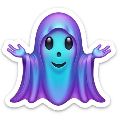 glitter purple and cian ghost glory sticker