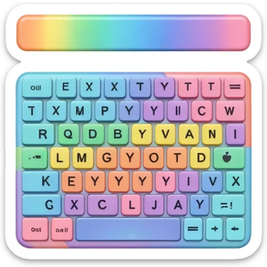 Pastel rainbow keyboard sticker