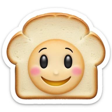 Slice of white bread with a smiley face, Bimbo bread sticker