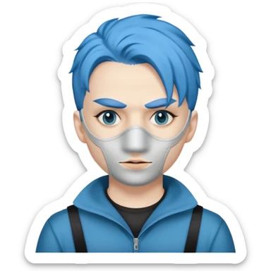 blue haired criminal sticker