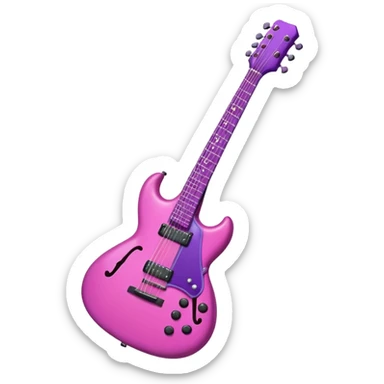Dark pink/purple guitar with a cute little bow on it sticker