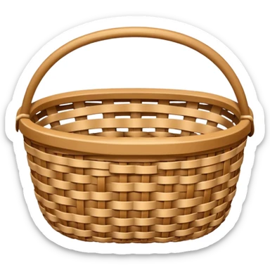 patterned empty wicker basket sticker