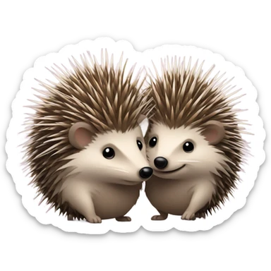 hedgehogs hugging sticker