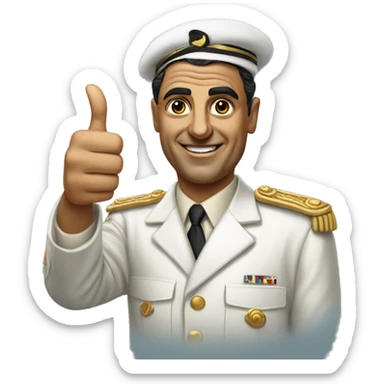 photorealistic Gamal Nasser shows thumbs up sticker