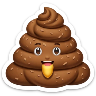 Poop coming out of butt sticker