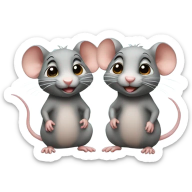Rats as twins  sticker