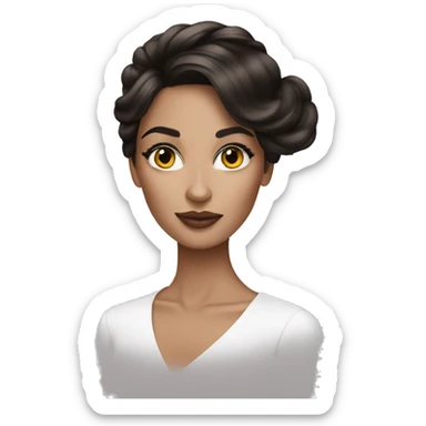 Women brunette with dior  sticker