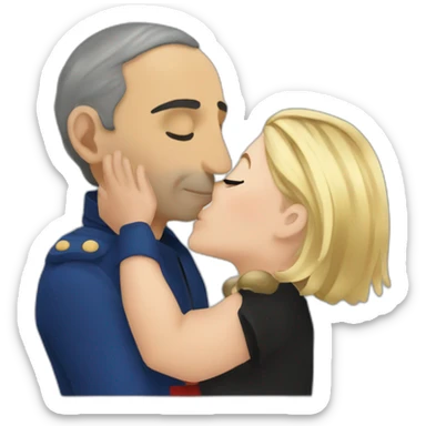 Marine lepen kissing eric zemmour sticker