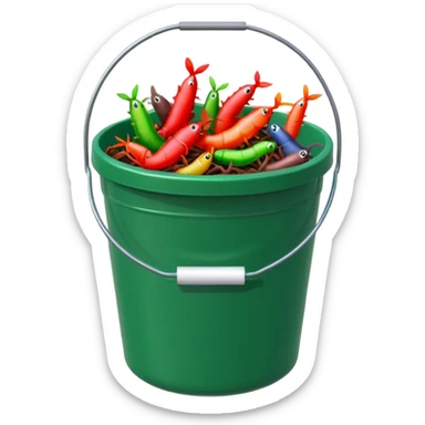 fake bait bucket fishing sticker