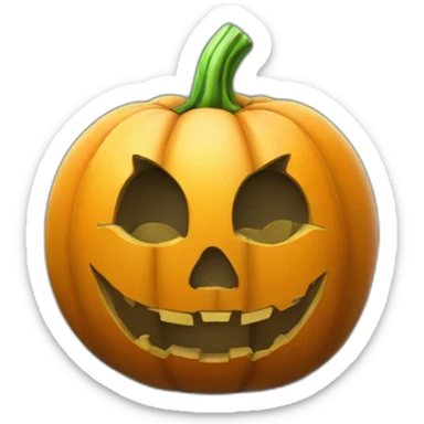 halloween pumpkin with dollar symbol in holes sticker