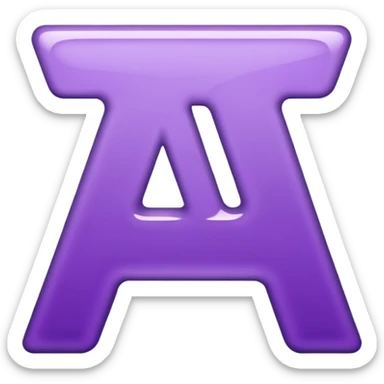 letter a purple sticker