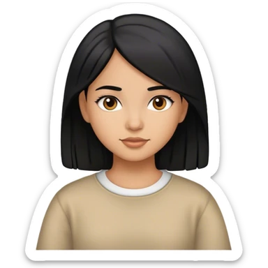 Hispanic girl with straight black hair sticker
