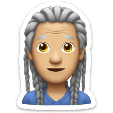 Asian grandad with dreadlocks  sticker