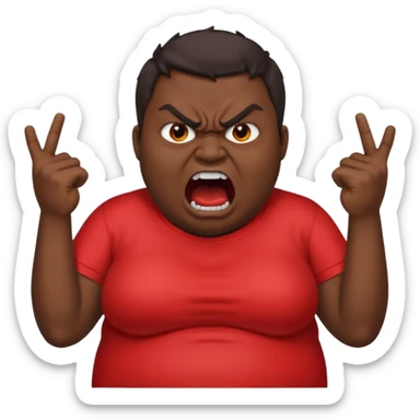 gum tsion emoji very not nice rude shouting ragebaiter fat ugly sticker