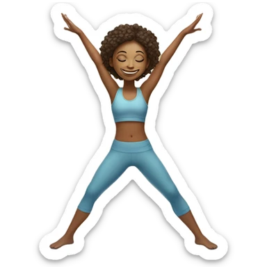smiling girl in yoga outfit Virabhadrasana sticker