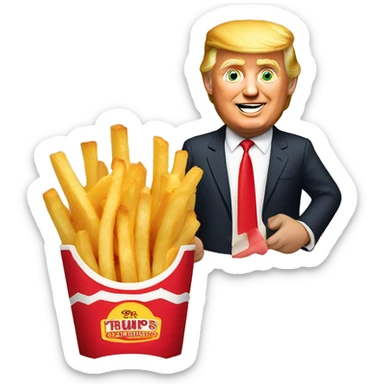 Trump holding Wendy’s fries sticker