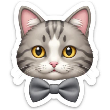 Um gato com lacinho roda sticker