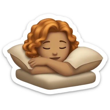 light skin girl sleeping with golden copper hair sticker
