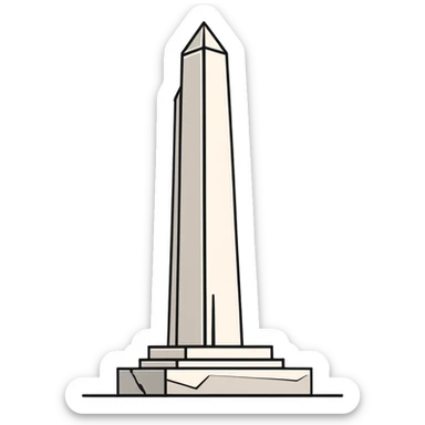 The Obelisk of Buenos Aires, a tall white stone monument with a pointed top, standing alone, iconic landmark of Argentina sticker