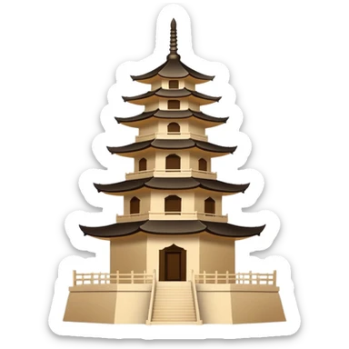 Basic Chinese pagoda emoji icon, simple silhouette, standard emoji style sticker
