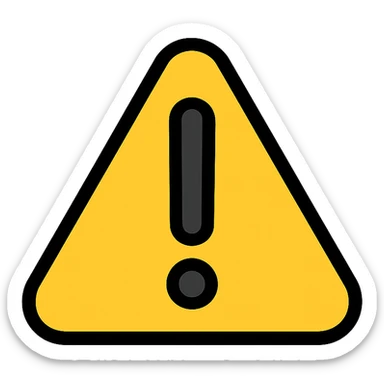 warning icon with exclamation mark with a bold border, minimal and clear, color outline style sticker
