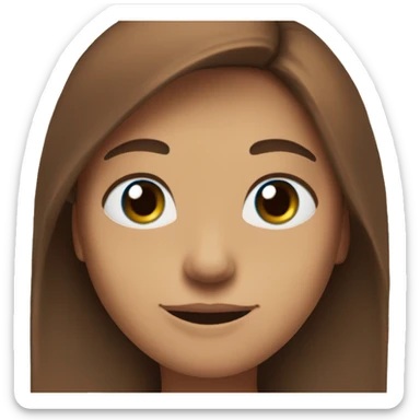 Generate an emoji of Azajriah with long brown hair, blue eyes, and a friendly smile sticker