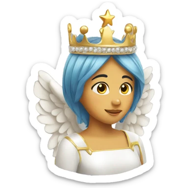 Angel fixing the crown straight on her head sticker